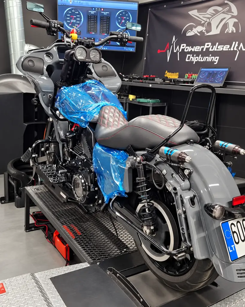 2019 metų Harley-Davidson Touring ant PowerPulse galios stendo – Stage 3 derinimas