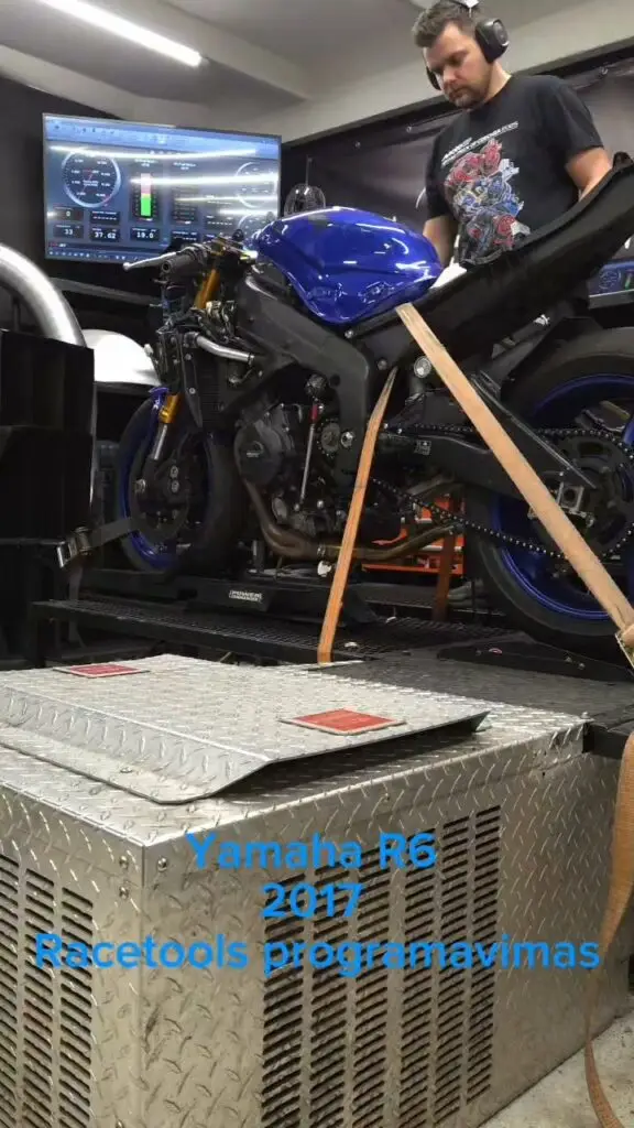 Yamaha R6 BN6 Racetools programavimas ant PowerPulse galios stendo